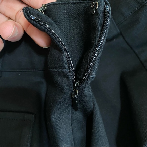 Dana Buchman Tea Length Rivet Pocket Front Black Skirt - Picture 7 of 9